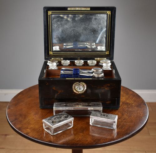 VICTORIAN ROSEWOOD TRAVELLING VANITYJEWELLERY BOX - ADDITIONAL PHOTO 11