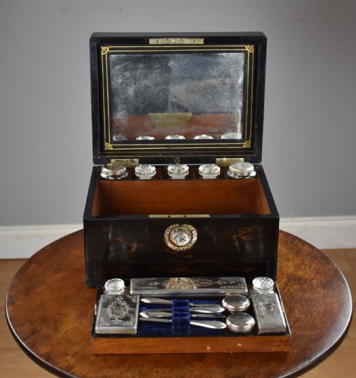 VICTORIAN ROSEWOOD TRAVELLING VANITYJEWELLERY BOX - ADDITIONAL PHOTO 12