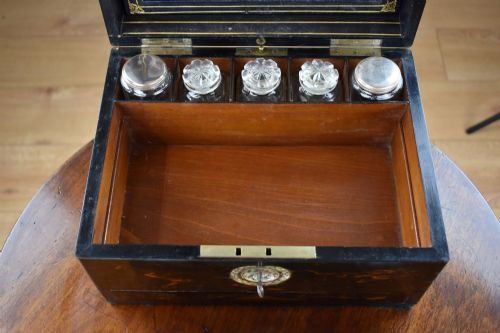 VICTORIAN ROSEWOOD TRAVELLING VANITYJEWELLERY BOX - ADDITIONAL PHOTO 13