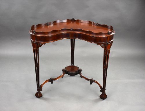 Antique Mahogany Chippendale Style Silver Table