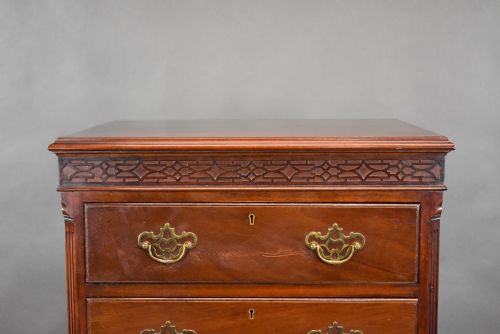 ANTIQUE MAHOGANY CHEST ON STAND - ADDITIONAL PHOTO 5