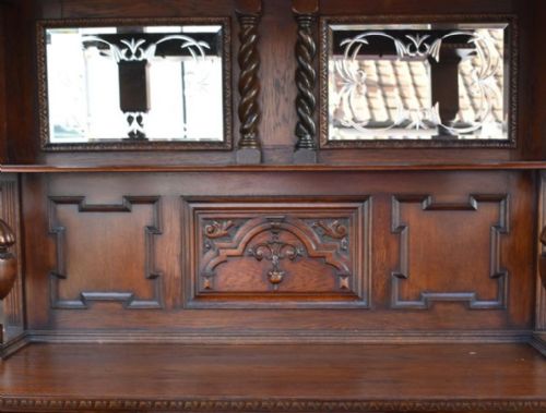 20TH CENTURY ENGLISH JACOBEAN STYLE CARVED OAK BAR - ADDITIONAL PHOTO 3