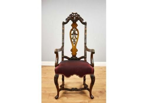 SET OF 14 20TH CENTURY ENGLISH ANTIQUE QUEEN ANNE STYLE DINING CHAIRS - ADDITIONAL PHOTO 3