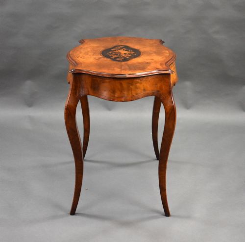 VICTORIAN WALNUT MARQUETRY CENTRE TABLE - ADDITIONAL PHOTO 4