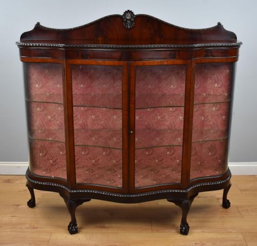 EDWARDIAN MAHOGANY SERPENTINE CABINET - ADDITIONAL PHOTO 5