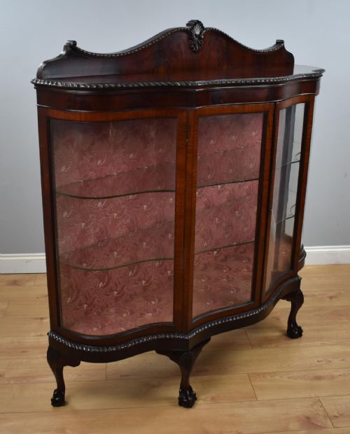 EDWARDIAN MAHOGANY SERPENTINE CABINET - ADDITIONAL PHOTO 11
