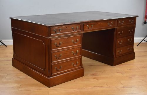 Large Mahogany Partners Desk