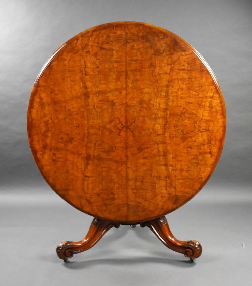 Victorian Burr Walnut Round Breakfast Table