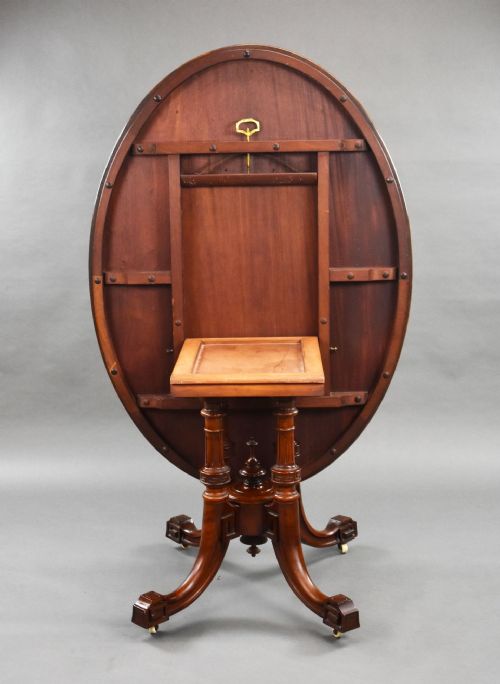 VICTORIAN BURR WALNUT OVAL LOO TABLE - ADDITIONAL PHOTO 3