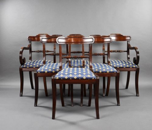 Set of 6 Regency Mahogany Dining Chairs