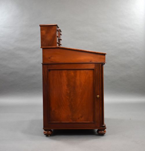 LARGE WILLIAM IV MAHOGANY DAVENPORT - ADDITIONAL PHOTO 2
