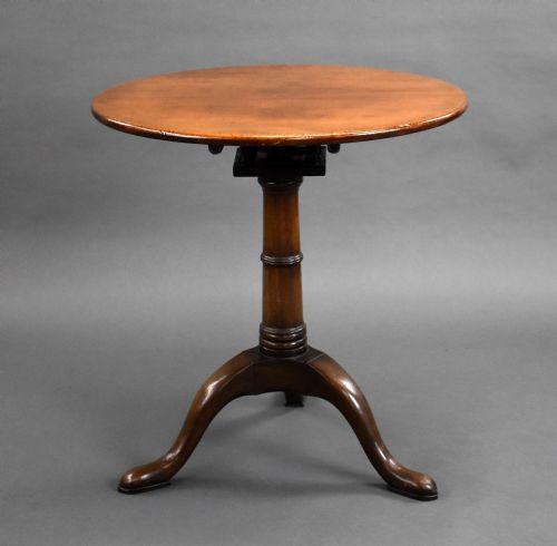 GEORGE III MAHOGANY SNAP TOP CIRCULAR TRIPOD TABLE - ADDITIONAL PHOTO 1