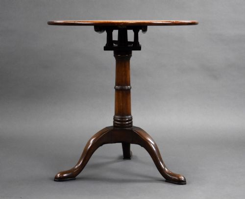 GEORGE III MAHOGANY SNAP TOP CIRCULAR TRIPOD TABLE - ADDITIONAL PHOTO 2