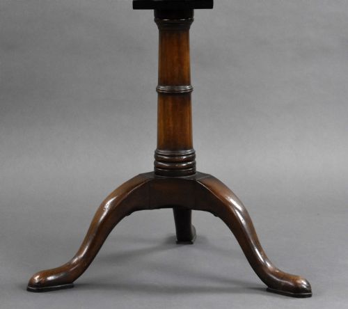GEORGE III MAHOGANY SNAP TOP CIRCULAR TRIPOD TABLE - ADDITIONAL PHOTO 3