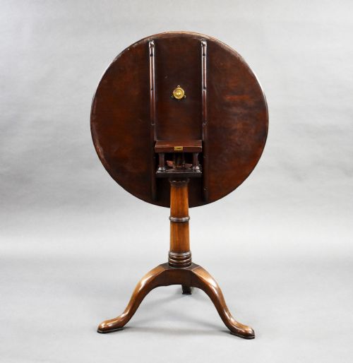 GEORGE III MAHOGANY SNAP TOP CIRCULAR TRIPOD TABLE - ADDITIONAL PHOTO 5