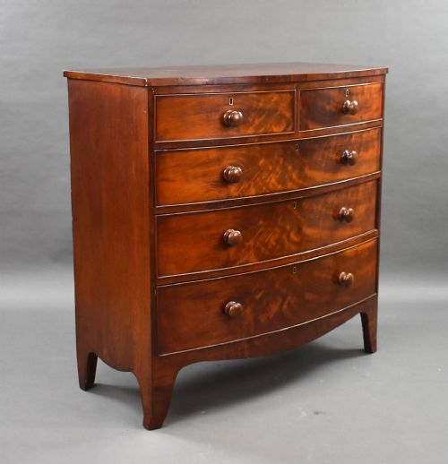 Regency Mahogany Bow Front Chest of Drawers