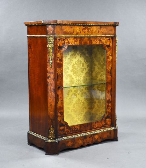 Victorian Walnut & Marquetry Pier Cabinet