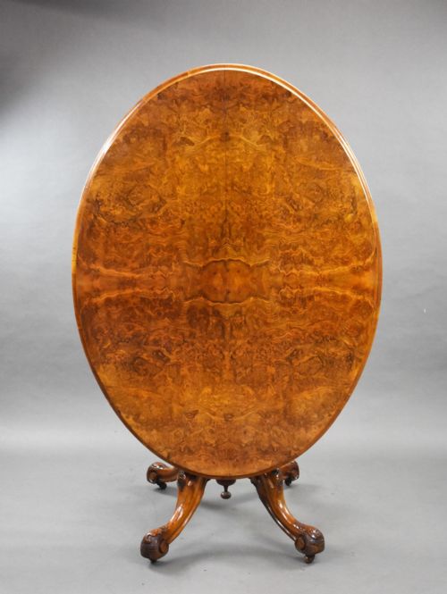 Victorian Burr Walnut Oval Loo Table
