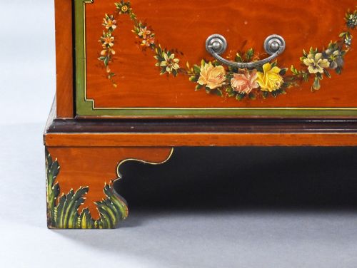 EDWARDIAN HAND PAINTED SATINWOOD BUREAU - ADDITIONAL PHOTO 14