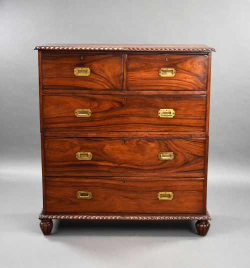 19TH CENTURY ANGLO INDIAN PADOUK CAMPAIGN CHEST - ADDITIONAL PHOTO 1