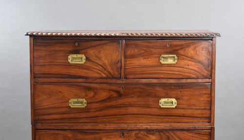 19TH CENTURY ANGLO INDIAN PADOUK CAMPAIGN CHEST - ADDITIONAL PHOTO 2