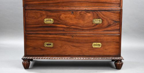 19TH CENTURY ANGLO INDIAN PADOUK CAMPAIGN CHEST - ADDITIONAL PHOTO 3