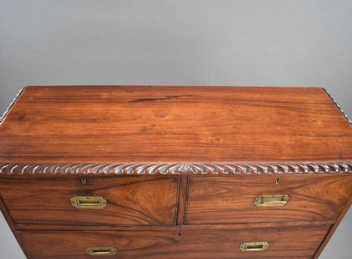 19TH CENTURY ANGLO INDIAN PADOUK CAMPAIGN CHEST - ADDITIONAL PHOTO 6