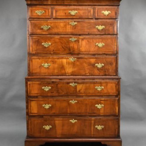 George III Walnut Chest on Chest