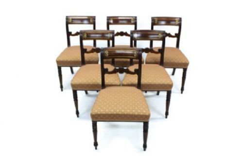 SET OF 7 REGENCY MAHOGANY DINING CHAIRS