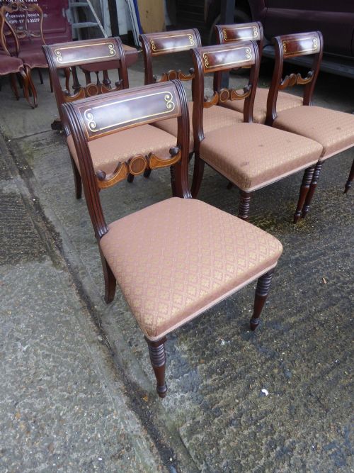 SET OF 7 REGENCY MAHOGANY DINING CHAIRS - ADDITIONAL PHOTO 4