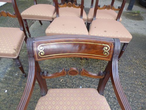 SET OF 7 REGENCY MAHOGANY DINING CHAIRS - ADDITIONAL PHOTO 5