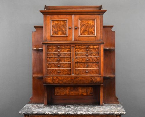 VICTORIAN BURR WALNUT DENTIST CABINET - ADDITIONAL PHOTO 1