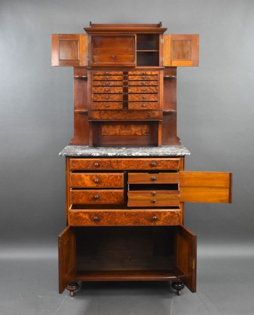 VICTORIAN BURR WALNUT DENTIST CABINET - ADDITIONAL PHOTO 5