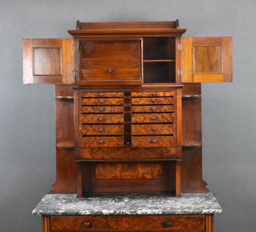 VICTORIAN BURR WALNUT DENTIST CABINET - ADDITIONAL PHOTO 6