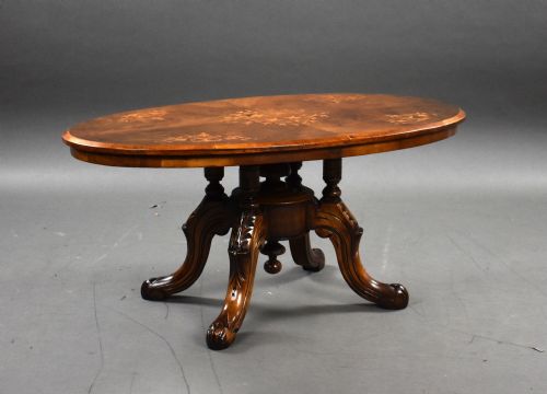 Small Victorian Walnut Inlaid Coffee Table