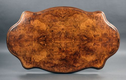 VICTORIAN BURR WALNUT CENTRE TABLE - ADDITIONAL PHOTO 6