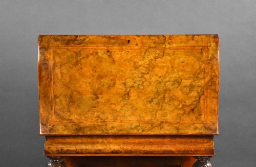 VICTORIAN BURR WALNUT DAVENPORT - ADDITIONAL PHOTO 5