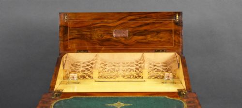 VICTORIAN BURR WALNUT DAVENPORT - ADDITIONAL PHOTO 10
