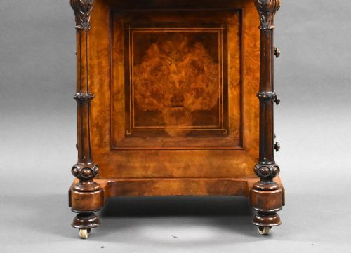 VICTORIAN BURR WALNUT DAVENPORT - ADDITIONAL PHOTO 12