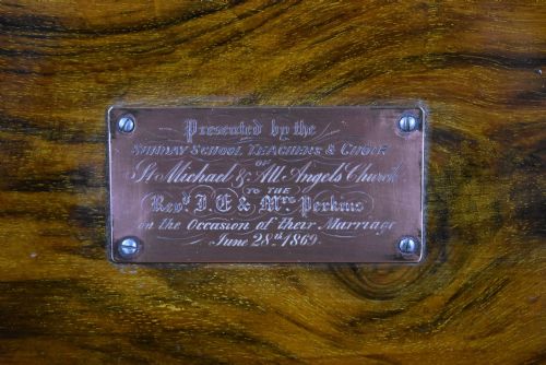 VICTORIAN BURR WALNUT DAVENPORT - ADDITIONAL PHOTO 14