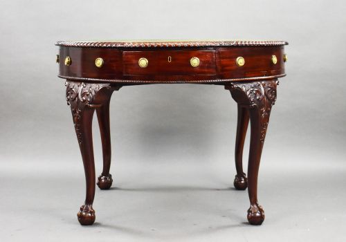 ANTIQUE EDWARDIAN MAHOGANY DRUM TABLE - ADDITIONAL PHOTO 1