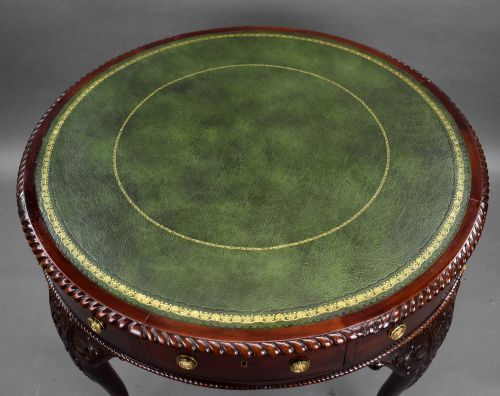 ANTIQUE EDWARDIAN MAHOGANY DRUM TABLE - ADDITIONAL PHOTO 4
