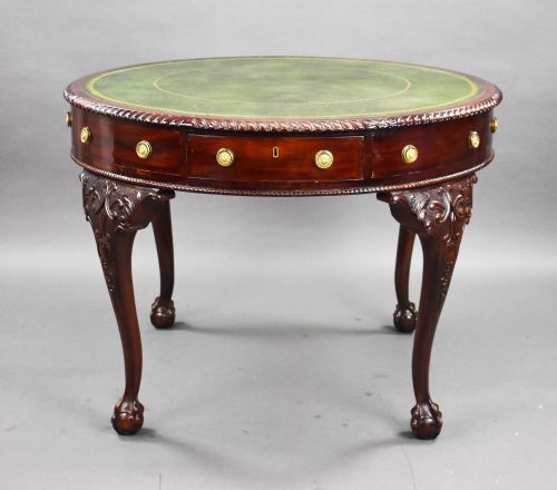 ANTIQUE EDWARDIAN MAHOGANY DRUM TABLE - ADDITIONAL PHOTO 5