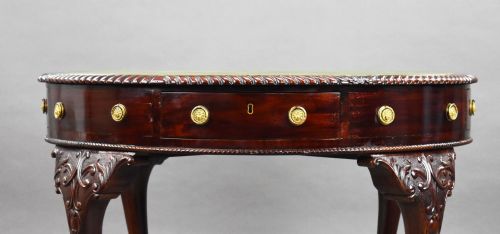 ANTIQUE EDWARDIAN MAHOGANY DRUM TABLE - ADDITIONAL PHOTO 9