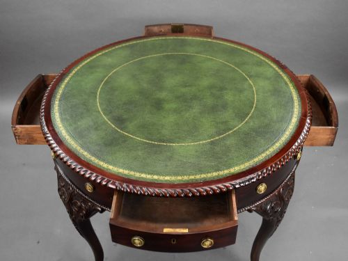 ANTIQUE EDWARDIAN MAHOGANY DRUM TABLE - ADDITIONAL PHOTO 11
