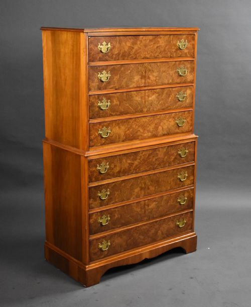 Antique Burr Walnut Chest on Chest