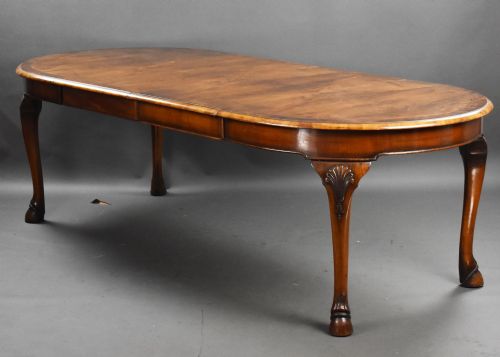 Antique Figured Walnut Dining Table