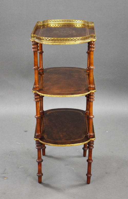 19TH CENTURY FRENCH WALNUT BRASS INLAID ETAGERE - ADDITIONAL PHOTO 3
