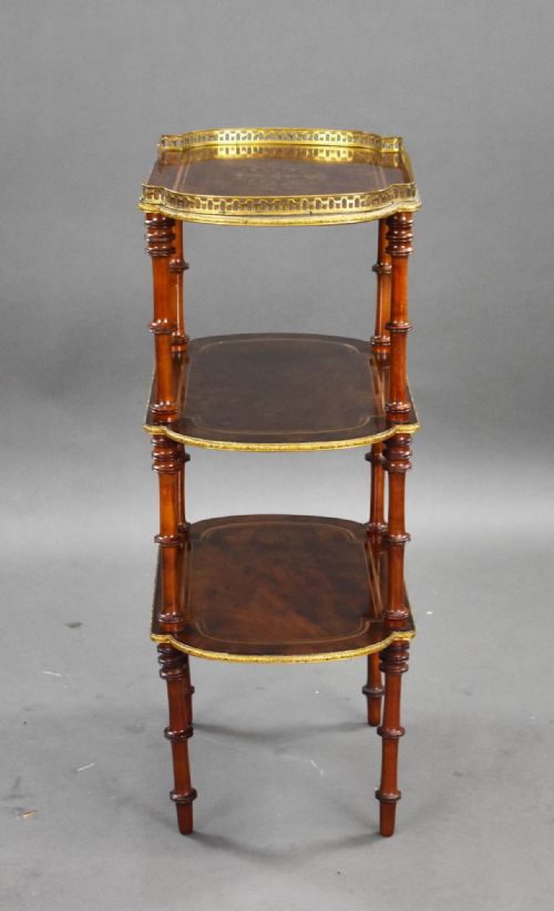 19TH CENTURY FRENCH WALNUT BRASS INLAID ETAGERE - ADDITIONAL PHOTO 5