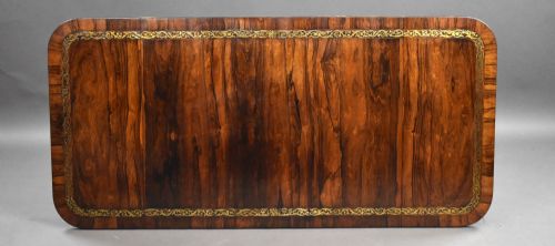 REGENCY ROSEWOOD BRASS INLAID SOFA TABLE - ADDITIONAL PHOTO 8